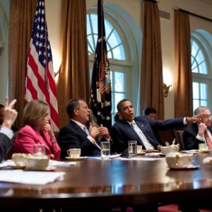 Obama, Pelosi, Reid, Boehner, McConnell - Public Domain
