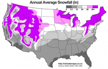 Average Annual Snowfall