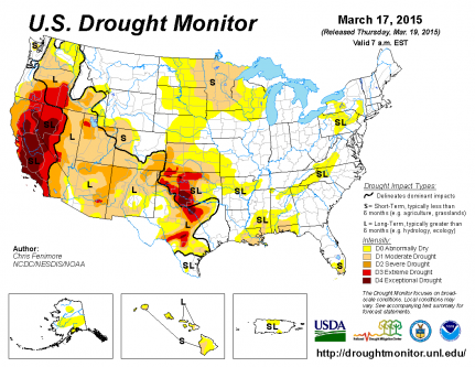 March 17 2015 US Drought Monitor