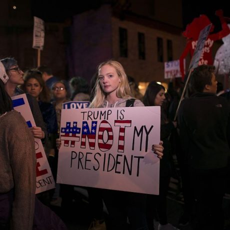 Trump Protest Sign - Photo by Fibonacci Blue