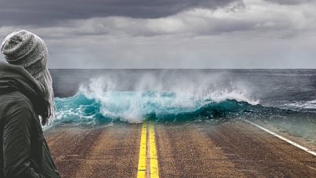 California Going Into The Ocean - Public Domain