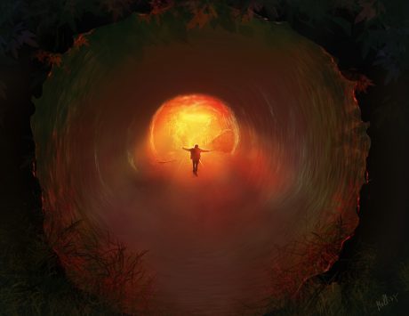 hell nature red sky artificial dream mysterious - public domain