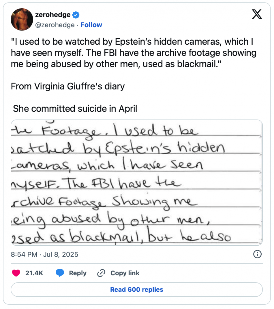 Eyewitness Testimony From Epstein’s Victims Directly Contradicts What The Government Is Telling Us